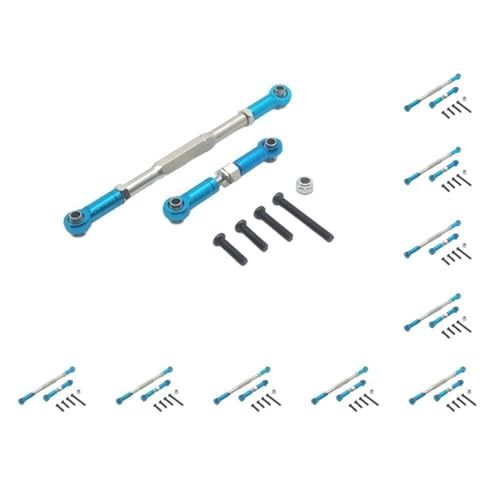 Mealoodiousmusea Lenkstange aus Aluminiumlegierung, für WPL 1/16 C14 B1 B14 B16 B24 B26 C14 C24 Q61 Q60 LKW, Blau, 10 Stück Mealoodiousmusea Lenkstange aus Aluminiumlegierung, für WPL 1/16 C14 B1 B14 B16 B24 B26 C14 C24 Q61 Q60 LKW, Blau, 10 Stück von Mealoodiousmusea
