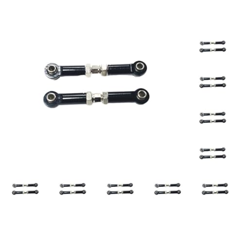 Mealoodiousmusea Lenkstangen-Gestänge aus Aluminiumlegierung für 1/14 MJX 14209 14210 Aluminiumlegierung Lenkverbindungsstangen für MJX 14209 14210, Schwarz, 10 Stück Mealoodiousmusea Lenkstangen-Gestänge aus Aluminiumlegierung für 1/14 MJX 14209 14210 Aluminiumlegierung Lenkverbindungsstangen für MJX 14209 14210, Schwarz, 10 Stück von Mealoodiousmusea
