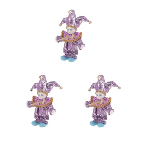 Mealoodiousmusea Lustige Harlekin-Puppe mit Outfits, Zirkusaufführungen, Geschenk für Kinder, mit Outfits, lustige Harlekin-Puppe, Zirkusrequisiten, Stil 5, 3 Stück von Mealoodiousmusea