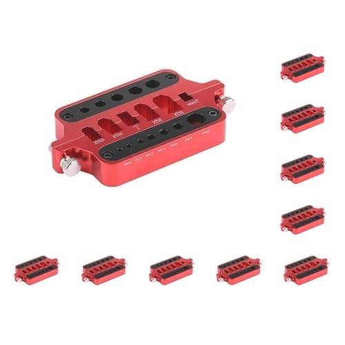 Mini-Lötwerkzeughalter aus Metall, für Modellauto, Wärmedämmung, T-Stecker, Aluminiumlegierung, Ersatz für XT60 XT90, Rot, 10 Stück von Mealoodiousmusea