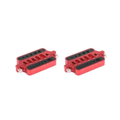 Mini-Lötwerkzeughalter aus Metall, für Modellauto, Wärmedämmung, T-Stecker, Aluminiumlegierung, Ersatz für XT60 XT90, Rot, 2 Stück von Mealoodiousmusea