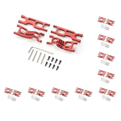 Querlenker vorne hinten unten für Mini-B Mini-T Offroad RC vorne hinten unten Querlenker, Aluminiumlegierung, verschleißfest, Rot, 10 Stück Querlenker vorne hinten unten für Mini-B Mini-T Offroad RC vorne hinten unten Querlenker, Aluminiumlegierung, verschleißfest, Rot, 10 Stück von Mealoodiousmusea