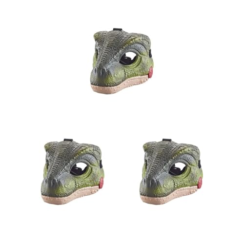 Realistische Dinosaurier-Halloween-Maske für Partys, Verkleidungen, Dinosaurier-Masken mit hoher Simulationsgenauigkeit, Kostümmaske, Dino-Maske, Dunkelgrün, 3er-Set Realistische Dinosaurier-Halloween-Maske für Partys, Verkleidungen, Dinosaurier-Masken mit hoher Simulationsgenauigkeit, Kostümmaske, Dino-Maske, Dunkelgrün, 3er-Set von Mealoodiousmusea