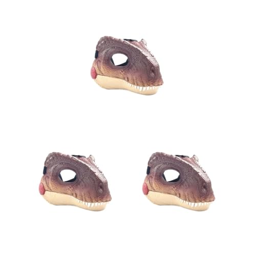 Realistische Dinosaurier-Halloween-Maske für Partys, Verkleidungen, Dinosaurier-Masken mit hoher Simulationsgenauigkeit, Kostümmaske, Dino-Maske, Dunkelviolett, 3er-Set Realistische Dinosaurier-Halloween-Maske für Partys, Verkleidungen, Dinosaurier-Masken mit hoher Simulationsgenauigkeit, Kostümmaske, Dino-Maske, Dunkelviolett, 3er-Set von Mealoodiousmusea