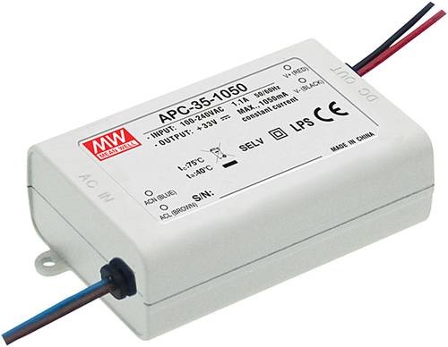Mean Well APC-35-700 LED-Treiber Konstantstrom 35W 0.7A 15 - 50 V/DC nicht dimmbar, Überlastschutz von Mean Well