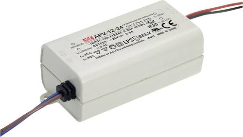 Mean Well APV-12-24 LED-Trafo Konstantspannung 12W 0 - 0.5A 24 V/DC nicht dimmbar, Überlastschutz 1 von Mean Well