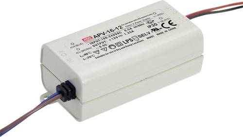 Mean Well APV-16-5 LED-Trafo Konstantspannung 13W 0 - 2.6A 5 V/DC nicht dimmbar, Überlastschutz 1St. von Mean Well