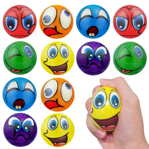 12 Stück Stressbälle, Schaumstoffball, Antistressball, Knautschball, Wutball für Kinder, Fußball Stressbälle, Lustige Gesichter Softball, Anti Stress Spielzeug für Kinder und Erwachsene 12 Stück Stressbälle, Schaumstoffball, Antistressball, Knautschball, Wutball für Kinder, Fußball Stressbälle, Lustige Gesichter Softball, Anti Stress Spielzeug für Kinder und Erwachsene von Meanju