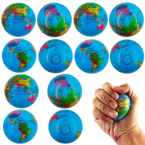 12 Stück Stressbälle, Stressball Weltkugel, Antistressball, Stressball Globus, Schaumstoffbälle, Knautschball, Fußball Stressbälle, Anti Stress Spielzeug für Kinder und Erwachsene 12 Stück Stressbälle, Stressball Weltkugel, Antistressball, Stressball Globus, Schaumstoffbälle, Knautschball, Fußball Stressbälle, Anti Stress Spielzeug für Kinder und Erwachsene von Meanju