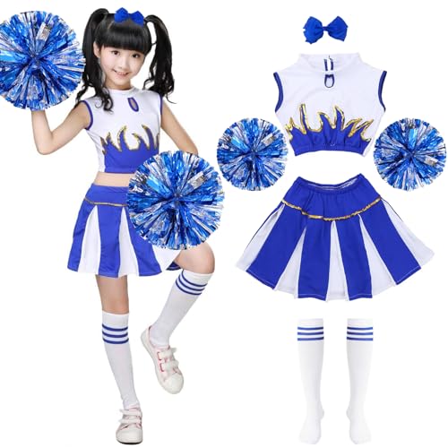 Cheerleader Kostüm Kinder,Kinderkostüm Cheerleader,Cheerleadering Outfit Mädchen mit Pompons Socken Haarzubehör,Mädchen Cheerleader Kostüm,Kinder Cheerleading Outfit Karneval Halloween Rollenspiele Cheerleader Kostüm Kinder,Kinderkostüm Cheerleader,Cheerleadering Outfit Mädchen mit Pompons Socken Haarzubehör,Mädchen Cheerleader Kostüm,Kinder Cheerleading Outfit Karneval Halloween Rollenspiele von Meanju