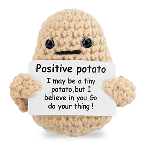 Meanju Positive Potato,Kreative Strickwolle Kartoffel Puppe,Pocket Hug Positive Kartoffel,Kreative Plush Plushie,Mutmacher Geschenk,Mutmacher Kartoffel Pocket Hug Geburtstagsgeschenk von Meanju