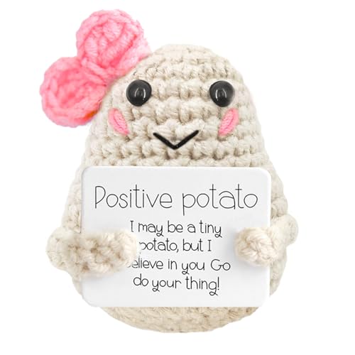 Meanju Positive Potato,Kreative Strickwolle Kartoffel Puppe,Pocket Hug Positive Kartoffel,Kreative Plush Plushie,Mutmacher Geschenk,Mutmacher Kartoffel Pocket Hug Geburtstagsgeschenk von Meanju