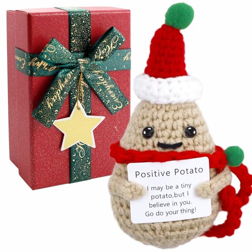 Meanju Positive Potato,Kreative Strickwolle Kartoffel Puppe,Lustige Plüschtiere,Kreative Plush Plushie,Mutmacher Kartoffel Pocket Hug Geburtstagsgeschenk Mit Weihnachtsmütze Und Schal Meanju Positive Potato,Kreative Strickwolle Kartoffel Puppe,Lustige Plüschtiere,Kreative Plush Plushie,Mutmacher Kartoffel Pocket Hug Geburtstagsgeschenk Mit Weihnachtsmütze Und Schal von Meanju