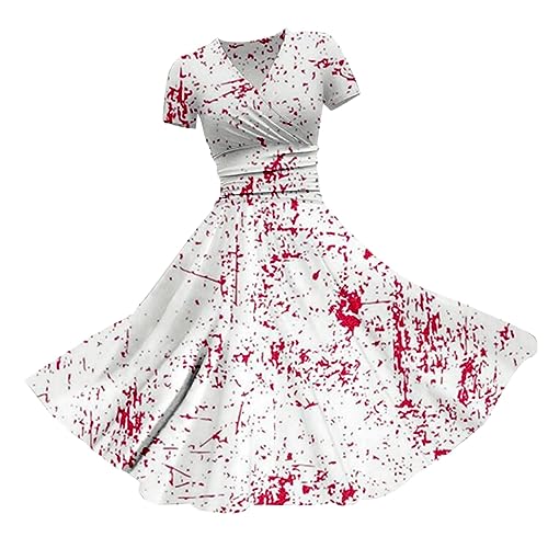 Damen Kleid Halloween Blutverletzungen Horror Lustige Blutflecken Kostüme Steampunk Goth A-Linie Karneval Blutige Kleider Prinzessin Punk Zombie Kostüm Damen Kleid Halloween Blutverletzungen Horror Lustige Blutflecken Kostüme Steampunk Goth A-Linie Karneval Blutige Kleider Prinzessin Punk Zombie Kostüm von Meaunzyl