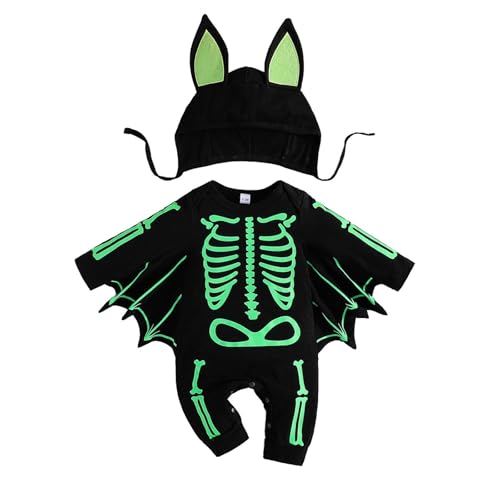 Meaunzyl Halloween Neugeborenes Mädchen Unisex Kostüm Fledermaus Outfits Halloween Strampler Set Baby Jumpsuit Für Kinder Karnevalskleid Kinder Overall Junge von Meaunzyl