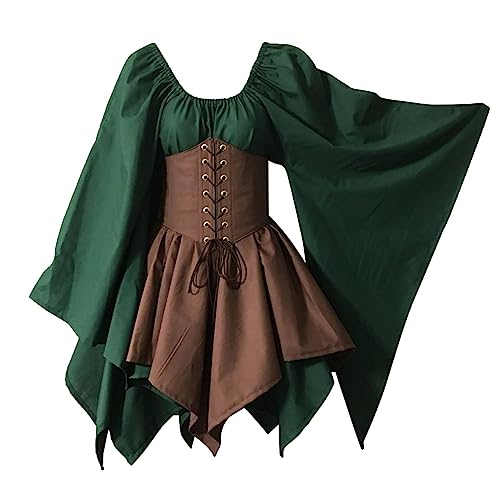 Meaunzyl Traditionelles irisches Damenkleid im viktorianischen Stil, Korsett und ausgestellte Ärmel, Renaissance-Kostüm, Mittelalter-Kostüm für Karneval, Halloween, Partys Meaunzyl Traditionelles irisches Damenkleid im viktorianischen Stil, Korsett und ausgestellte Ärmel, Renaissance-Kostüm, Mittelalter-Kostüm für Karneval, Halloween, Partys von Meaunzyl
