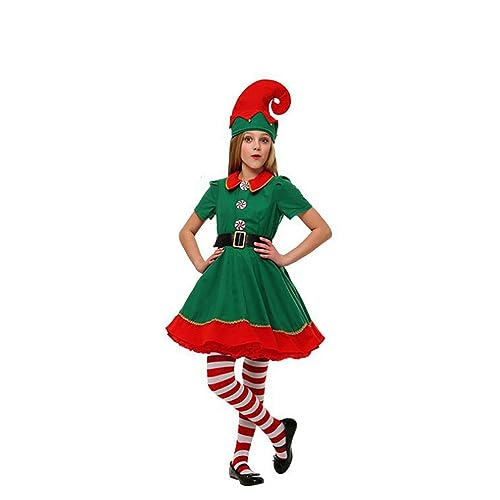 Meaunzyl Weihnachtselfen-Kostüm, grün, komplettes Set Elfen-Kostüm für Damen, Elfen, festliche Verkleidung für Frauen, Männer und Kinder, ideal für Weihnachtsfeiern, Familienveranstaltungen, A, Meaunzyl Weihnachtselfen-Kostüm, grün, komplettes Set Elfen-Kostüm für Damen, Elfen, festliche Verkleidung für Frauen, Männer und Kinder, ideal für Weihnachtsfeiern, Familienveranstaltungen, A, von Meaunzyl