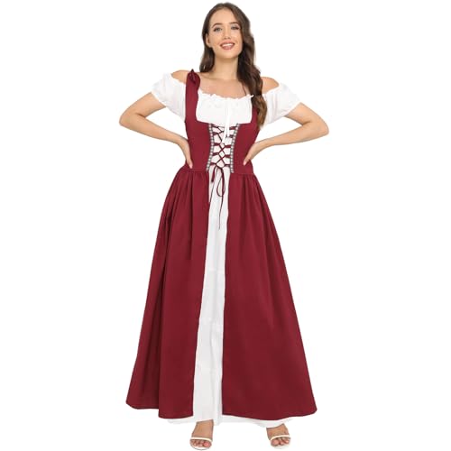 Mittelalterliches Kleid Damen Renaissance Kleid Damen mit Trompetenärmeln Mittelalter Viktorianisches Kostüm Maxikleid Kurviges Prinzessinnenkleid Cosplay Halloween Karneval Gothic Palazzo Kleid Mittelalterliches Kleid Damen Renaissance Kleid Damen mit Trompetenärmeln Mittelalter Viktorianisches Kostüm Maxikleid Kurviges Prinzessinnenkleid Cosplay Halloween Karneval Gothic Palazzo Kleid von Meaunzyl