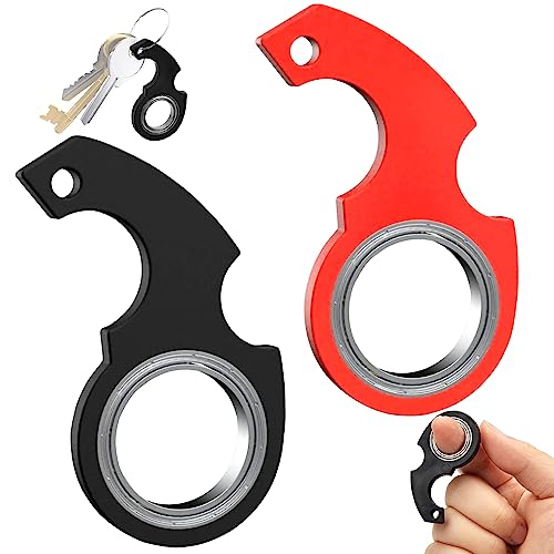 2 Stück Schlüsselanhänger Spinner, Schlüssel Spinner Schlüsselanhänger Fidget Ring Spielzeug, Fidget Schlüsselanhänger, Spinning Keychain Fidget Sensorisches Spielzeug für Kinder und Erwachsene von Mecctuck