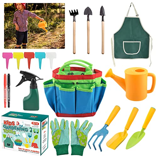 23 Stück Gartenwerkzeug für Kinder, Gartengeräte für Kinder Set, Kinder Gartenhandschuhe, Kinderspielzeug mit Gießkanne Schaufel Rechen Spaten Schürze, Gartengerät Spielzeug für Kinder Jungen Mädchen 23 Stück Gartenwerkzeug für Kinder, Gartengeräte für Kinder Set, Kinder Gartenhandschuhe, Kinderspielzeug mit Gießkanne Schaufel Rechen Spaten Schürze, Gartengerät Spielzeug für Kinder Jungen Mädchen von Mecctuck