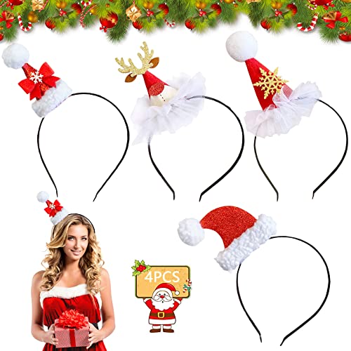 Weihnachts Haarreif, 4 Stück Weihnachts Kopfschmuck, Weihnachts Haarreifen, Rentier Haarreif Geweih Kopfschmuck, Weihnachts Haarschmuck, Weihnachts Accessoires Partyhüte für Kinder Erwachsene Weihnachts Haarreif, 4 Stück Weihnachts Kopfschmuck, Weihnachts Haarreifen, Rentier Haarreif Geweih Kopfschmuck, Weihnachts Haarschmuck, Weihnachts Accessoires Partyhüte für Kinder Erwachsene von Mecctuck