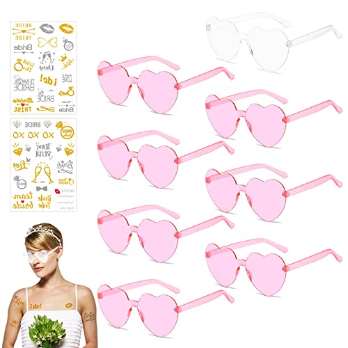 Herz Sonnenbrille, 8 Stück Herzbrille, Sonnenbrille Herzform, Partybrillen mit 2 Aufkleber, Herz Sonnenbrille, Lustige Herz Brille Foto Requisiten für Hochzeiten Valentinstag Maskerade Strand Party von Mecctuck