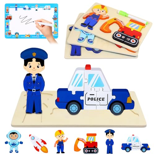 Holzpuzzle Kinder, 3 Stück Montessori Spielzeug Puzzle, 3D Holz Montessori Steckpuzzle für Baby, Holzpuzzle Kleinkind Lernspielzeug, Holzspielzeug Geschenk für Jungen Mädchen ab 2 3 4 5 Jahren Holzpuzzle Kinder, 3 Stück Montessori Spielzeug Puzzle, 3D Holz Montessori Steckpuzzle für Baby, Holzpuzzle Kleinkind Lernspielzeug, Holzspielzeug Geschenk für Jungen Mädchen ab 2 3 4 5 Jahren von Mecctuck