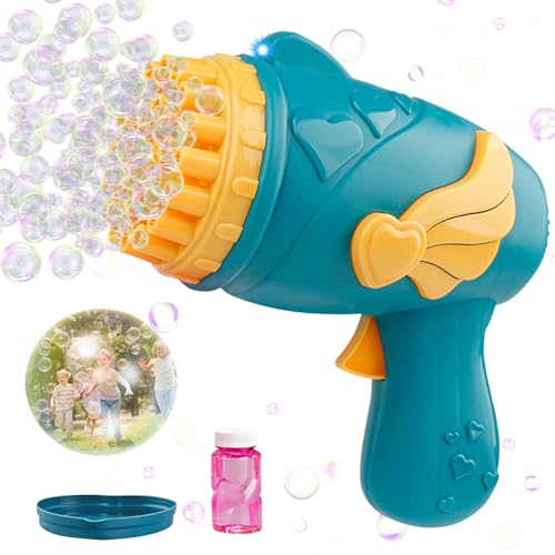 Mecctuck Seifenblasenmaschine, Seifenblasenpistole, Automatische Seifenblasenmaschine Kinder, 26 Löcher Bubble Gun mit 50ML Seifenblasen Flüssigkeit, seifenblasenmaschinen für Kinder Party Hochzeit von Mecctuck