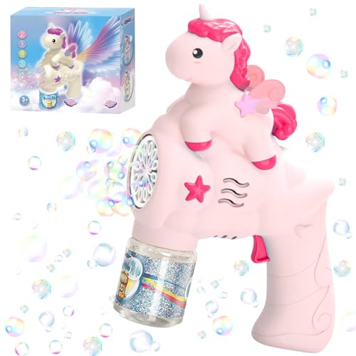 Mecctuck Seifenblasenmaschine, Seifenblasenpistole, Seifenblasen Pistole, Einhorn Seifenblasenmaschine Kinder Tragbare mit 90ML Seifenblasen Flüssigkeit, Bubble Gun für Kinder Geburtstag Party Mecctuck Seifenblasenmaschine, Seifenblasenpistole, Seifenblasen Pistole, Einhorn Seifenblasenmaschine Kinder Tragbare mit 90ML Seifenblasen Flüssigkeit, Bubble Gun für Kinder Geburtstag Party von Mecctuck