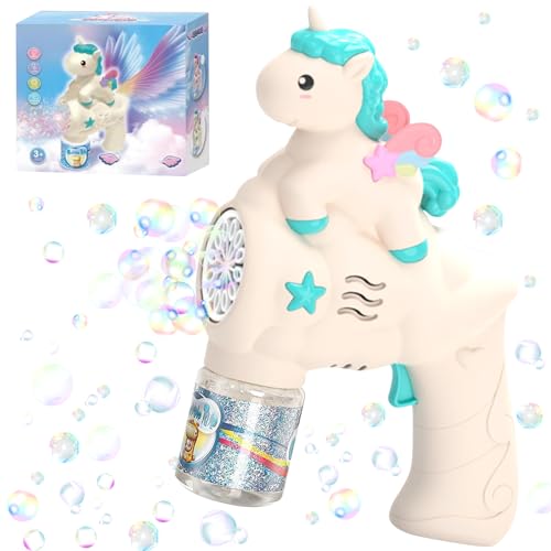 Mecctuck Seifenblasenmaschine, Seifenblasenpistole, Seifenblasen Pistole, Einhorn Seifenblasenmaschine Kinder Tragbare mit 90ML Seifenblasen Flüssigkeit, Bubble Gun für Kinder Geburtstag Party Mecctuck Seifenblasenmaschine, Seifenblasenpistole, Seifenblasen Pistole, Einhorn Seifenblasenmaschine Kinder Tragbare mit 90ML Seifenblasen Flüssigkeit, Bubble Gun für Kinder Geburtstag Party von Mecctuck