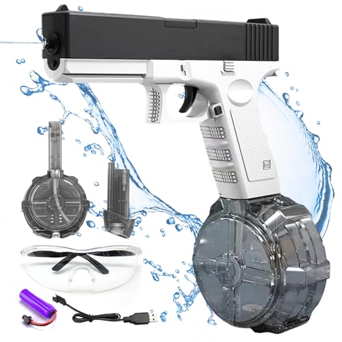 Mecctuck Wasserpistole Elektrisch Automatische Wasserspritzpistolen Wasserpistole, Wasserpistole Kinder, Langstrecken Wasserspritzpistole für Erwachsene Kinder Sommer Draussen Pool Strand Party Mecctuck Wasserpistole Elektrisch Automatische Wasserspritzpistolen Wasserpistole, Wasserpistole Kinder, Langstrecken Wasserspritzpistole für Erwachsene Kinder Sommer Draussen Pool Strand Party von Mecctuck