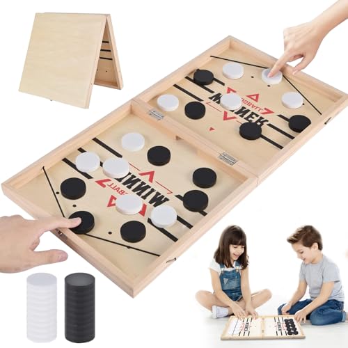 Tischfußball Gewinnerspiel, Tischhockey, Hockey Brettspiel, 2 in1 Interaktion Tischhockey Katapult, Tischspiele Geschicklichkeitsspiele, Sling Puck Spiel, Super Winner Brettspiel für Partyspiele Tischfußball Gewinnerspiel, Tischhockey, Hockey Brettspiel, 2 in1 Interaktion Tischhockey Katapult, Tischspiele Geschicklichkeitsspiele, Sling Puck Spiel, Super Winner Brettspiel für Partyspiele von Mecctuck
