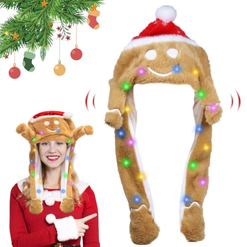 Weihnachtsmütze, Mütze mit Ohren, Weihnachtsmann Mützen, Nikolausmütze Plüsch, Mütze mit LED Lustiger Hut Kappe mit Beweglichen Ohren Kopfbedeckung, Wackelohr Mütze für Weihnachts Party Geburtstage Weihnachtsmütze, Mütze mit Ohren, Weihnachtsmann Mützen, Nikolausmütze Plüsch, Mütze mit LED Lustiger Hut Kappe mit Beweglichen Ohren Kopfbedeckung, Wackelohr Mütze für Weihnachts Party Geburtstage von Mecctuck