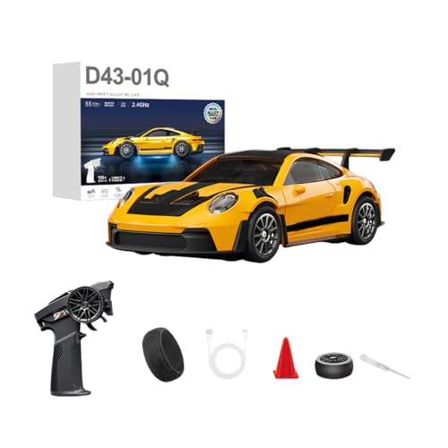 1/43 RC Drift Car, 2,4G 4WD Vollproportionales Fahrzeug Mit Fernsteuerung Aus Aluminiumlegierung, LED-Leuchten Und Gyroskop, 20 Km/h RC-Cars, Rennsport-Spielzeug, Geschenkidee Für Erwachsene (RTR) von MechEdu