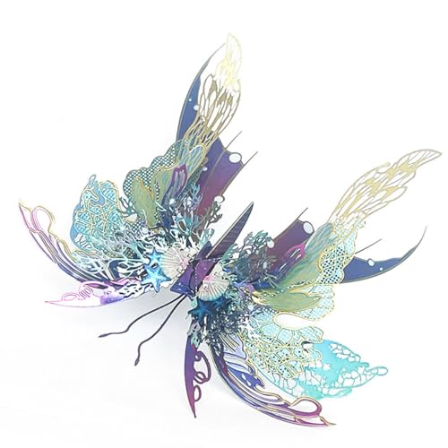50-teiliges Schmetterling Metallpuzzle-Modell, 3D Metall Steampunk Mechanischer QianYuDie Modellbausatz, Kunsthandwerksornamente für Erwachsene - Geschenke für Jungen Und Mädchen von MechEdu