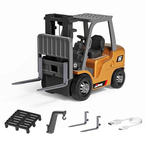 MechEdu 1/64 Maßstab Gabelstapler Ferngesteuer, 2,4G Mini Gabelstapler Spielzeug, Funktionierendem Ladungshaken Und Gabeln, Inklusive Palettenzubehör, Sammlermodell Für Erwachsene MechEdu 1/64 Maßstab Gabelstapler Ferngesteuer, 2,4G Mini Gabelstapler Spielzeug, Funktionierendem Ladungshaken Und Gabeln, Inklusive Palettenzubehör, Sammlermodell Für Erwachsene von MechEdu