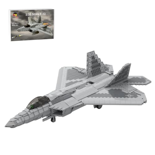 MechEdu 1624PCS MOC-105520 1/35 F-22 Kampfflugzeug-Bausatz, Jedes Teil Sorgt für Einen Festen, Stabilen Aufbau, EIN Geschenk für Jugendliche Und Erwachsene MechEdu 1624PCS MOC-105520 1/35 F-22 Kampfflugzeug-Bausatz, Jedes Teil Sorgt für Einen Festen, Stabilen Aufbau, EIN Geschenk für Jugendliche Und Erwachsene von MechEdu