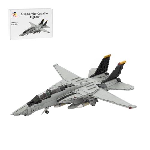 MechEdu 2443PCS MOC-223761 Kampfflugzeug Bausatz, 1:35 (V3) F-14 Trägerfähiges Kampfflugzeug Modell, EIN Geschenk für Jugendliche Und Erwachsene von MechEdu