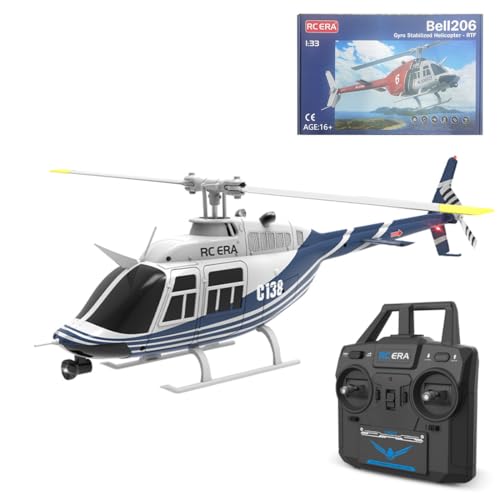MechEdu RC ERA C138 1/33 RC Hubschrauber Für Erwachsene, Bell 206 2.4G 6 Kanäle, Helikopter Ohne Querruder Mit Höhenhaltung (RTF-Version) von MechEdu