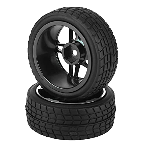 MechKit 2pcs 1/10 RC -LKW -Gummi -Reifen -Rad -Reifen -Kissen -Wirkungs -Effekt klarer konkave und Konvexe Oberflächen Starkes haltbares, exquisites Aussehen blau schwarz legiert (Schwarz) von MechKit