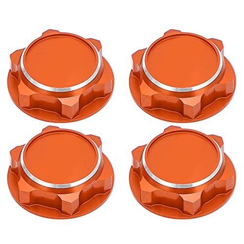 MechKit Aluminiumlegierung Sechskantradmuttern Leichte staubfeste Nüsse für 1/8 RC -Auto (Orange) von MechKit