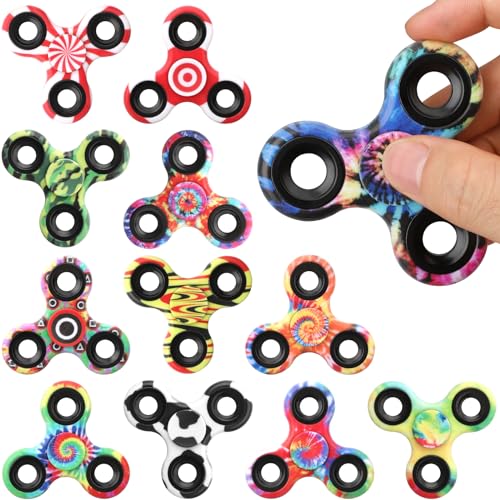 12er-Pack Fidget-Spinner-Spielzeug für Kinder und Erwachsene, Metall-Tri-Spinner zum Stressabbau, Weihnachts-Geburtstags-Strumpffüller-Klassenzimmerpreis für Jungen im Alter von 3–12 Jahren von Mechaniker