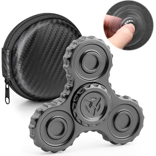 Fidget Spinner für Kinder, Metall Handheld Fidgit Spielzeug für Erwachsene, Anti Angst Stress Relief Würfel, Geburtstagsparty Zubehör Geschenke für Klassenzimmer Büro (schwarz) von Mechaniker