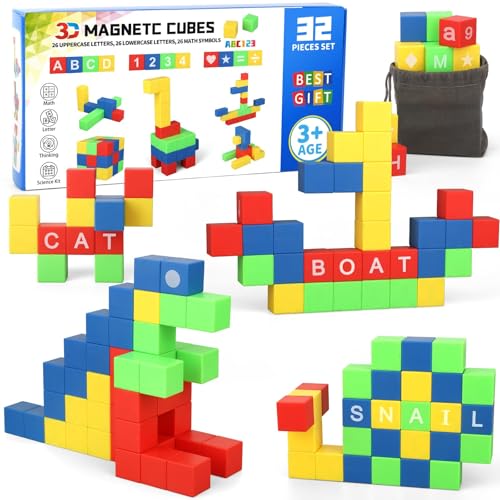Magnet-Bauspielzeug, 32-teiliges Magnetplättchen, Buchstaben, Mathematik, Alphabet, sensorischer Mint-Baustein mit Graph, Konstruktions-Wissenschaftsset, Magnetspielzeug für Jungen, Mädchen, Kinder Magnet-Bauspielzeug, 32-teiliges Magnetplättchen, Buchstaben, Mathematik, Alphabet, sensorischer Mint-Baustein mit Graph, Konstruktions-Wissenschaftsset, Magnetspielzeug für Jungen, Mädchen, Kinder von Mechaniker