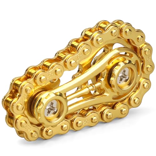 Zahnräder Fidget Kette, Coole Montage Fidget Spinner Ring Spielzeug für Kinder, Metall Fidgeting Fahrrad Kettenräder Würfel, EDC Neuheit Stress Relief Hand Spinner Kinetisches Geschenk für Erwachsene von Mechaniker