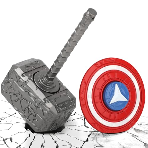 Thor Hammer Fidget Spinner, transformierbares Fidget-Spielzeug aus Metall für Kinder und Erwachsene, 2-in-1-Unendlichkeitswürfel, Stressabbau-Geburtstagsgeschenk für das Klassenzimmer, das Büro von Mechaniker