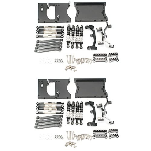 Mectvy 2X Metall GehäUse Zugstangen Servo Feste Halterung Stoß Dämpfer für Mn D90 D91 Mn99S 1/12 Rc Auto Upgrade Teile, Schwarz von Mectvy