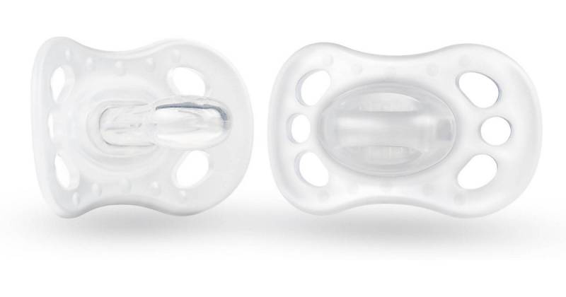 Schnuller New Born, Gr. 0, transparent, 2er Set von Medela