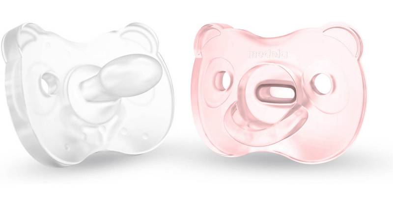 Schnuller Soft Silicone, Gr. 1, hellrosa & transparent, 2er Set rosa-kombi von Medela