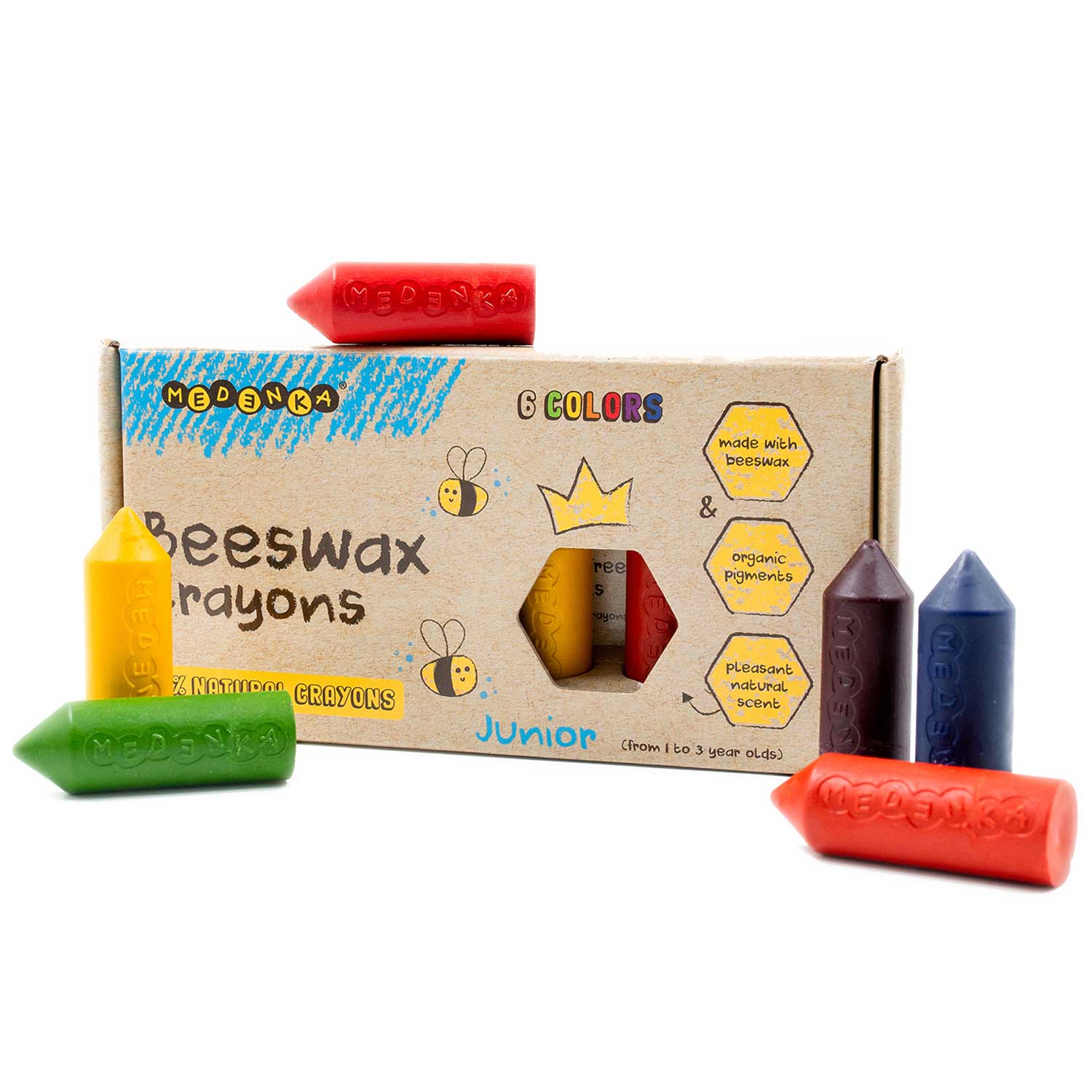 Medenka - 6 Wachsmalstifte aus Bienenwachs Medenka - 6 Wachsmalstifte aus Bienenwachs von Medenka
